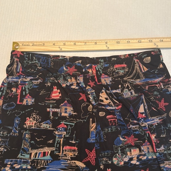 Chico's Travelers Novelty Sea Themed Print Wide Leg Crop Pants Size S - Picture 3 of 8